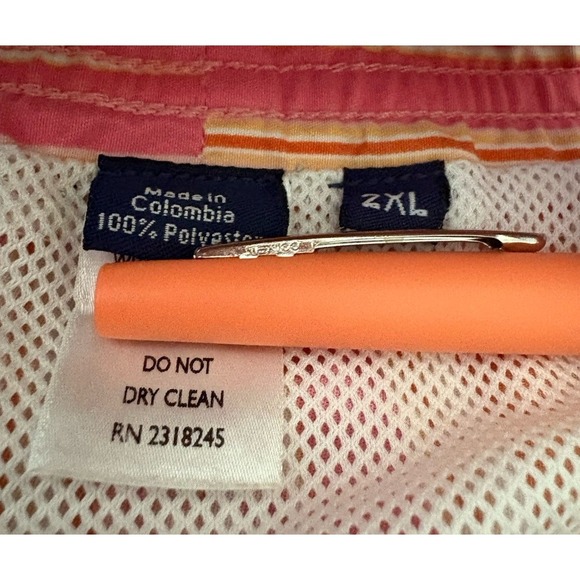 Vineyard Vines Swim Shorts Trunks 2XL XXL Striped Pink Orange Lined Beach Pocket - Picture 5 of 7